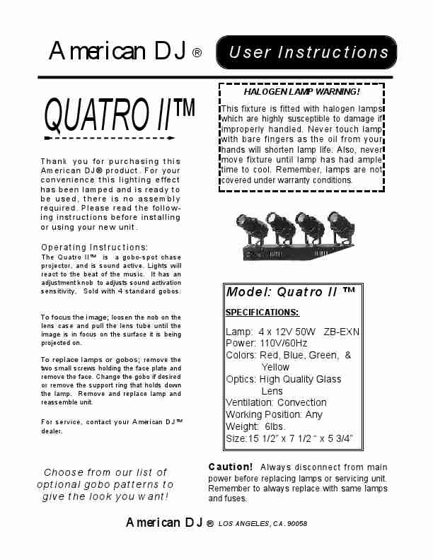 American DJ Indoor Furnishings QUATRO II-page_pdf